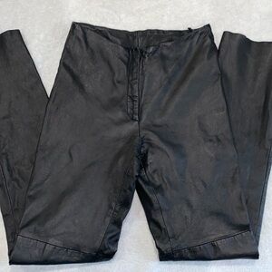 ✨ Bebe 100% Leather Vintage90’s Y2K Moto Punk Straight Leg Pants in Black